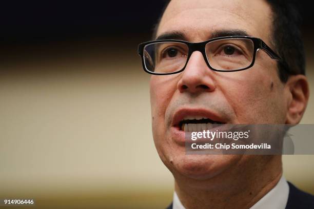 Treasury Secretary Steven Mnuchin testifies on 'The Annual Report of the Financial Stability Oversight Council' before the House Financial Services...