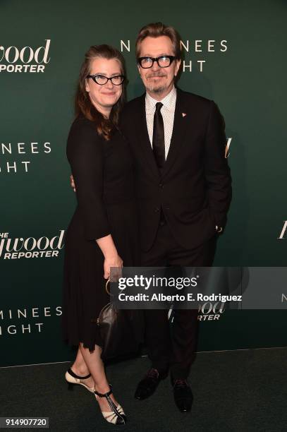 Gisele Schmidt and Gary Oldman attend the Hollywood Reporter's 6th Annual Nominees Night at CUT on February 5, 2018 in Beverly Hills, California.