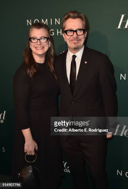 Gisele Schmidt and Gary Oldman attend the Hollywood Reporter's 6th Annual Nominees Night at CUT on February 5, 2018 in Beverly Hills, California.
