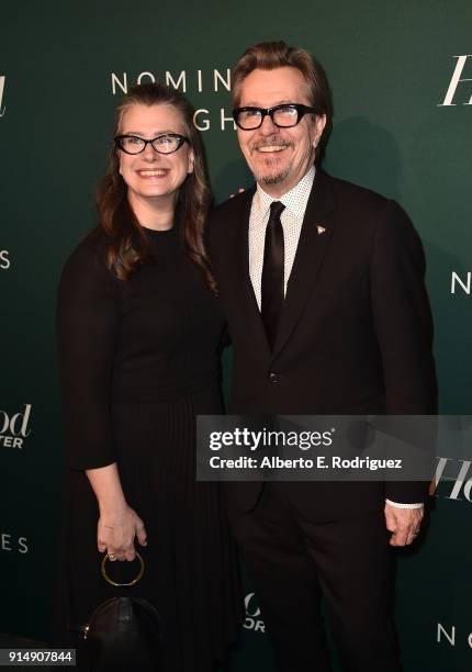 Gisele Schmidt and Gary Oldman attend the Hollywood Reporter's 6th Annual Nominees Night at CUT on February 5, 2018 in Beverly Hills, California.