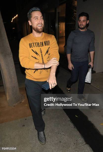 Lance Bass and Michael Turchin are seen on February 5, 2018 in Los Angeles, California.