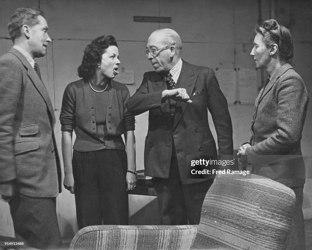 Professor Pygmalion From left to right, actors Ralph Michael as Professor Higgins,... News ...