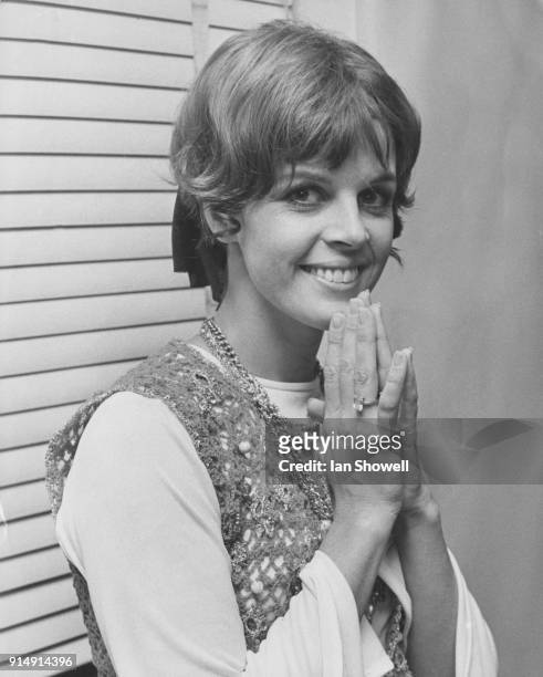French actress and singer Claudine Longet, the wife of singer Andy Williams, at a reception at ATV House in London to promote her new single 'Sleep...