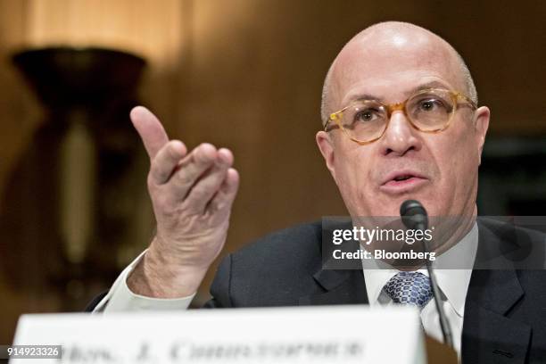 Christopher Giancarlo, chairman of the Commodity Futures Trading Commission , speaks during a Senate Banking, Housing and Urban Development Committee...