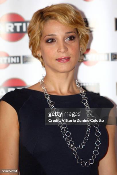 Actress Donatella Finocchiaro attends the Martini Premiere Award Photocall at the Terrazza Martini on October 6, 2009 in Milan, Italy.