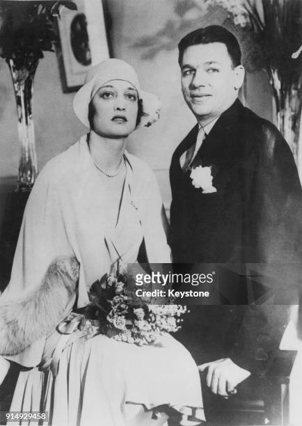 American librettist Oscar Hammerstein II after his wedding to interior designer Dorothy Blanchard at the Hotel Belvedere in Baltimore, Maryland, 13th...