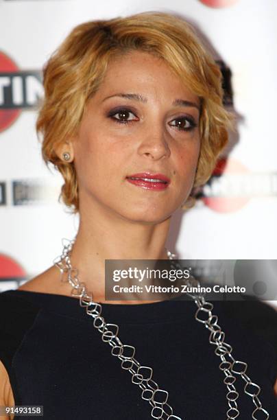 Actress Donatella Finocchiaro attends the Martini Premiere Award Photocall at the Terrazza Martini on October 6, 2009 in Milan, Italy.