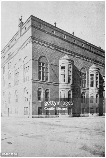 antique photograph of boston, massachusetts, usa: exeter street - exeter new hampshire stock illustrations