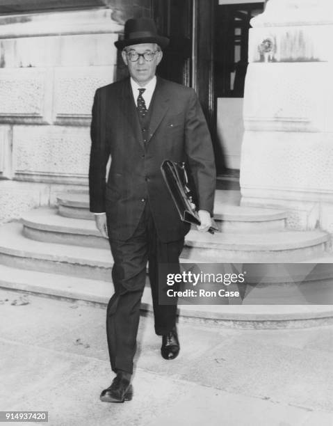 Hans Von Herwarth , the German Ambassador to London, leaves the Foreign Office in London after talks with Lord Home, the British Foreign Secretary,...