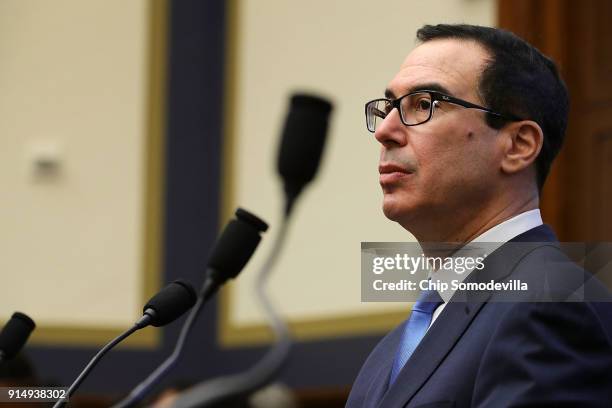 Treasury Secretary Steven Mnuchin testifies on 'The Annual Report of the Financial Stability Oversight Council' before the House Financial Services...