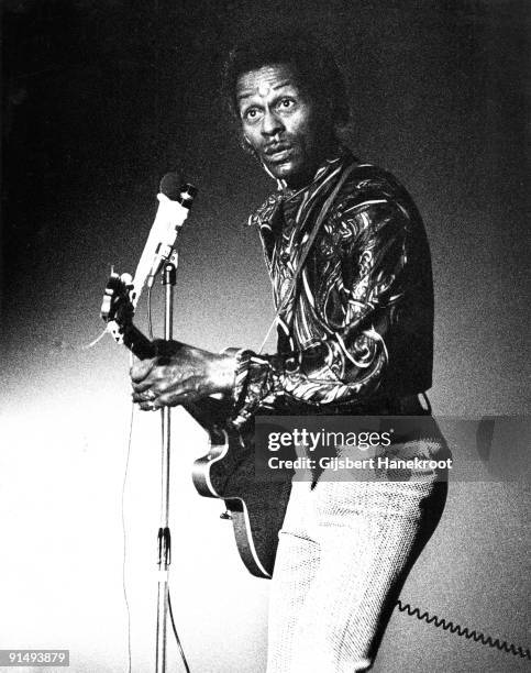 Chuck Berry performs live at the Concertgebouw in Amsterdam, Holland in 1973