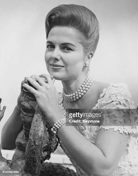 American actress Martha Hyer during a reception at the Dorchester Hotel in London, 8th May 1960. She is in town to attend the premiere of her latest...