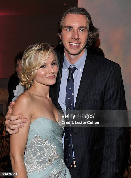 Kristen Bell and Dax Shepard attends the after party for the Los Angeles premiere of "Couples Retreat" at the Mann's Village Theatre on October 5,...