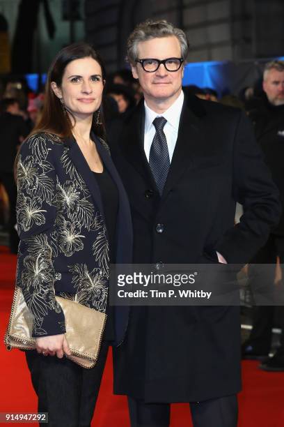 Actor Colin Firth and his wife Livia Firth attend 'The Mercy' World Premiere at The Curzon Mayfair on February 6, 2018 in London, England.