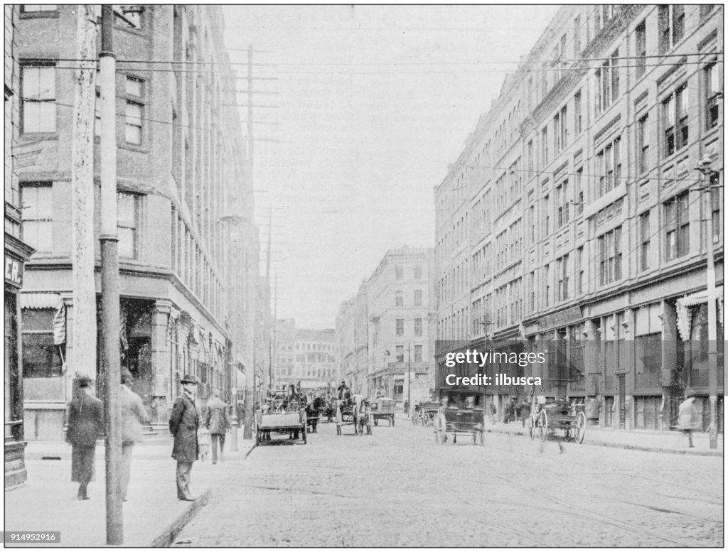 Antique photograph of Boston, Massachusetts, USA: South Street