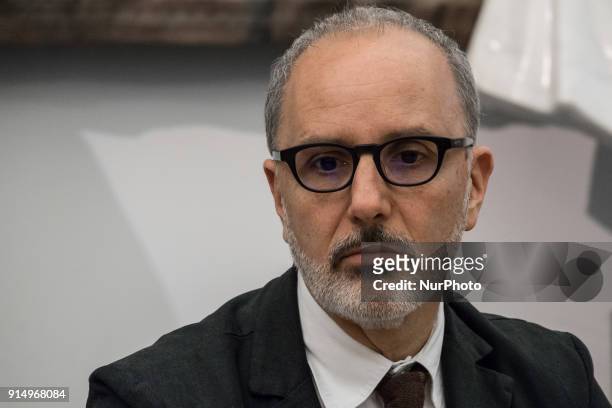 Councillor for Urban Planning of Rome Capital, Luca Montuori, attends press conference on the tramway project in Rome, Italy, on 6 February 2018. The...