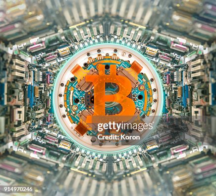 Bitcoin super computer - mining machine concept Bitcoin super computer - mining machine concept