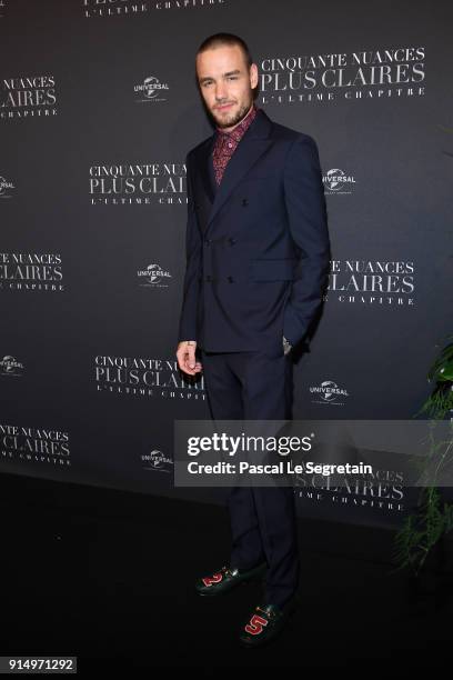 Liam Payne attends "Fifty Shades Freed - 50 Nuances Plus Claires" Premiere at Salle Pleyel on February 6, 2018 in Paris, France.