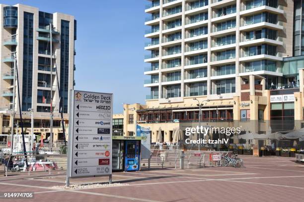 herzliya marina, israel. - herzliya marina bildbanksfoton och bilder