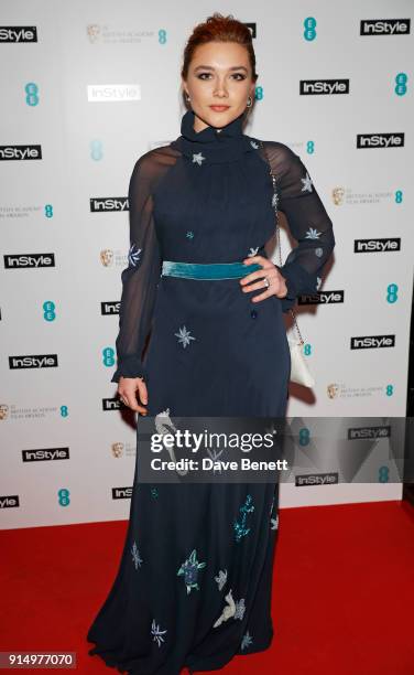 Rising Star Award nominee Florence Pugh attends the InStyle EE Rising Star Party at Granary Square on February 6, 2018 in London, England.