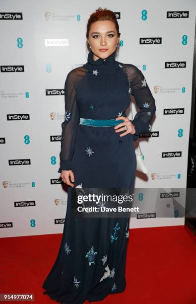Rising Star Award nominee Florence Pugh attends the InStyle EE Rising Star Party at Granary Square on February 6, 2018 in London, England.