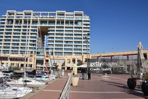 herzliya marina, israel. - herzliya marina stock-fotos und bilder