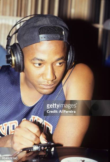 September 10, 1991: Q-Tip of A Tribe Called Quest in the recording studio in New York City on September 10, 1991.