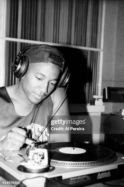 September 10, 1991: Q-Tip of A Tribe Called Quest in the recording studio in New York City on September 10, 1991.