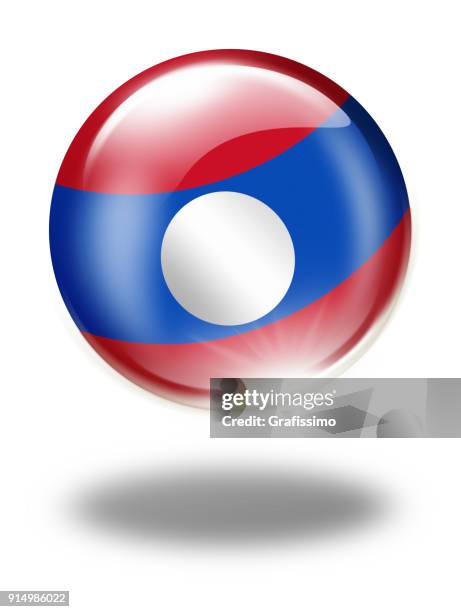 laos button with flag isolated on white - laos stock illustrations