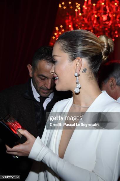 Rita Ora attends "Fifty Shades Freed - 50 Nuances Plus Claires" Premiere at Salle Pleyel on February 6, 2018 in Paris, France.