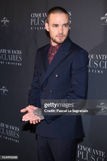 Liam Payne attends "Fifty Shades Freed - 50 Nuances Plus Claires" Premiere at Salle Pleyel on February 6, 2018 in Paris, France.