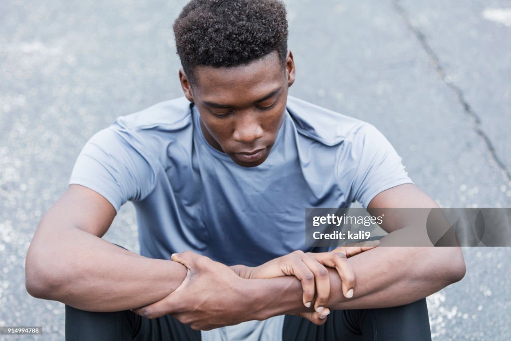 Serious young African-American man