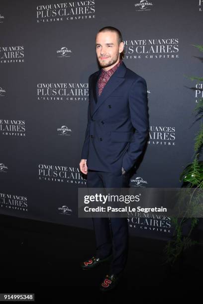 Liam Payne attends "Fifty Shades Freed - 50 Nuances Plus Claires" Premiere at Salle Pleyel on February 6, 2018 in Paris, France.