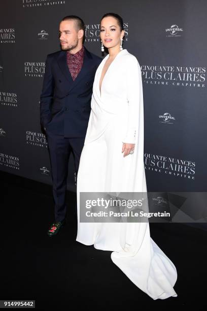 Liam Payne and Rita Ora attend "Fifty Shades Freed - 50 Nuances Plus Claires" Premiere at Salle Pleyel on February 6, 2018 in Paris, France.