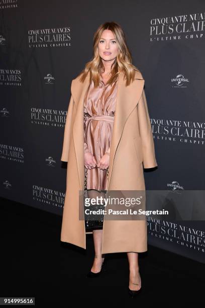 Caroline Receveur attends "Fifty Shades Freed - 50 Nuances Plus Claires" Premiere at Salle Pleyel on February 6, 2018 in Paris, France.