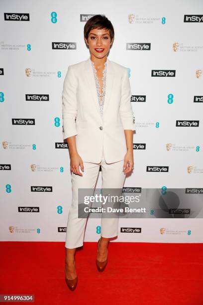 Frankie Bridge attends the InStyle EE Rising Star Party at Granary Square on February 6, 2018 in London, England.