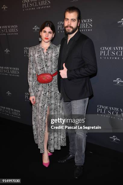 Guests attend "Fifty Shades Freed - 50 Nuances Plus Claires" Premiere at Salle Pleyel on February 6, 2018 in Paris, France.