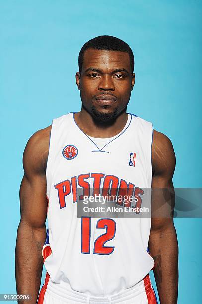 Will Bynum of the Detroit Pistons poses for a portrait during 2009 NBA Media Day on September 28, 2009 at The Palace of Auburn Hills in Auburn Hills,...