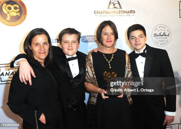 JoJo Wilden and family at the Society of Camera Operators Lifetime Achievement Awards held at Loews Hollywood Hotel on February 3, 2018 in Hollywood,...