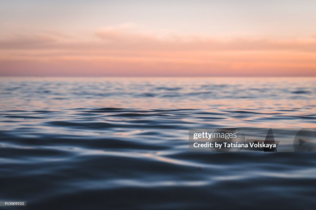 Morning sea close-up view romantic beautiful background