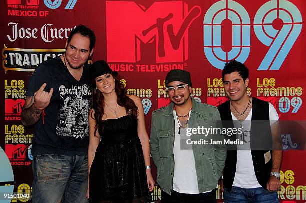 Alejandro , Susy, Mario and Enrique of the Mexican music group Sandoval attend at theMTV Latino Awards 2009 at the Racetrack of the Americas on...