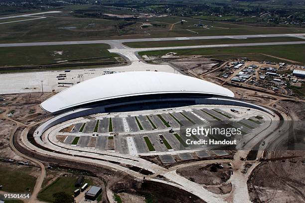 Aerea view of the new Carrasco International Airport at the pre opening on October 5, 2009 in Montevideo, Uruguay. The launch of the new airport has...