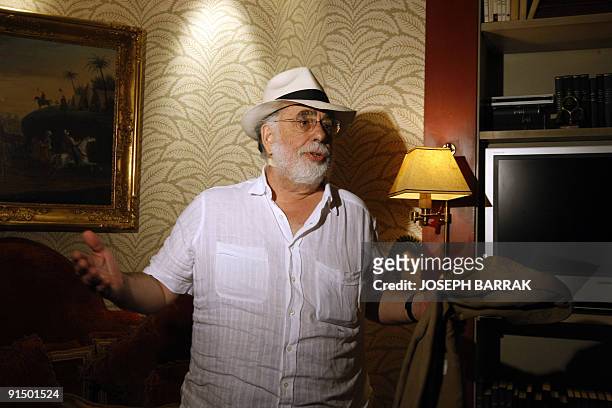 Directer Francis Ford Coppola arrives for a press conference at a Beirut hotel on October 06, 2009. Coppola is in Lebanon for the Beirut...