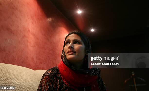 Sabra Ahmadzai, wife of Indian Army Major Chandrashekhar Pant who married her in Kabul and then abandoned her after returning to India, poses in New...