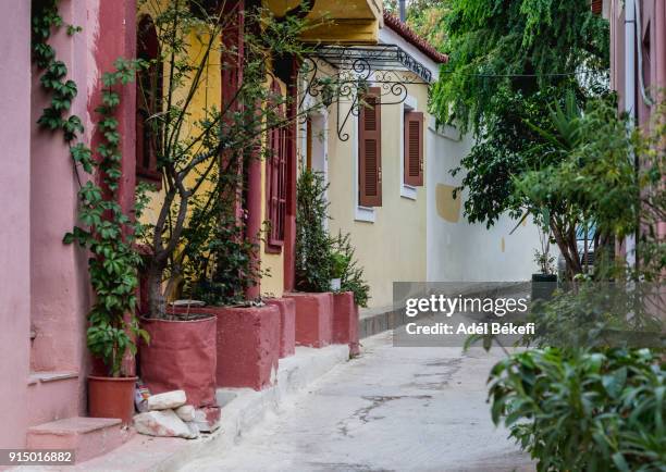 old town of athens, plaka - athens greece stock pictures, royalty-free photos & images