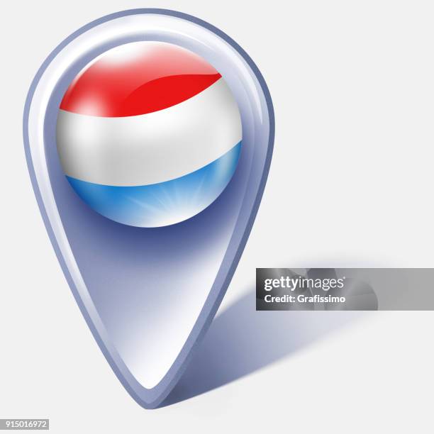 luxembourg button map pointer with flag isolated on white - glossy button square stock illustrations