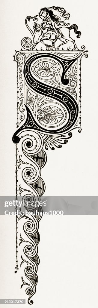 S Capital Letter, Ornate Victorian Capital Letter “S” Circa 1887