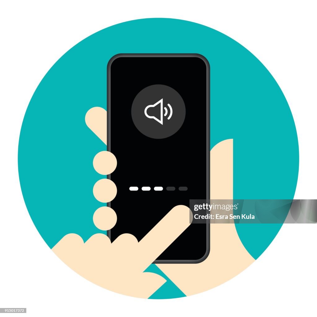 Phone Audio Control Sound Control On Mobile Phone Screen High-Res Vector Graphic - Getty Images