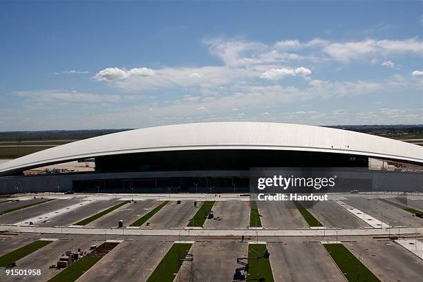 Aerea view of the new Carrasco International Airport at the pre opening on October 5, 2009 in Montevideo, Uruguay. The launch of the new airport has...