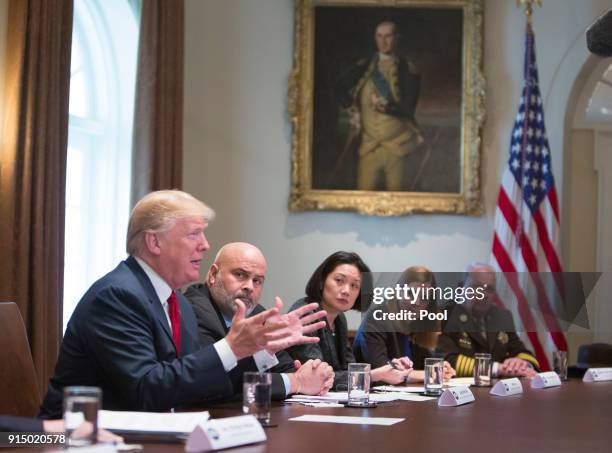 Trump Round Table President Donald Trump Hosts Law Enforcement Round Table On Ms 13 ...